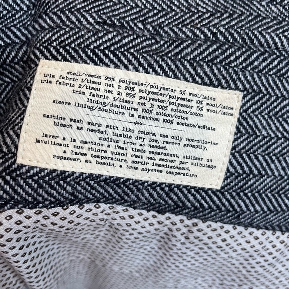 VTG Anthropologie Cartonnier Alma Mater Patchwork Herringbone Blazer Jacket.Sz 2 - Picture 9 of 10